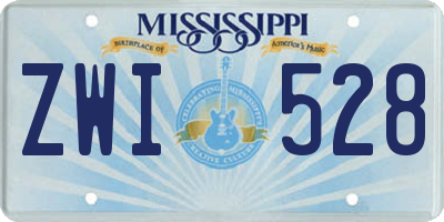 MS license plate ZWI528