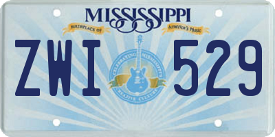 MS license plate ZWI529