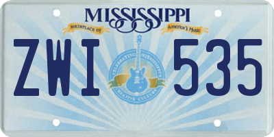 MS license plate ZWI535
