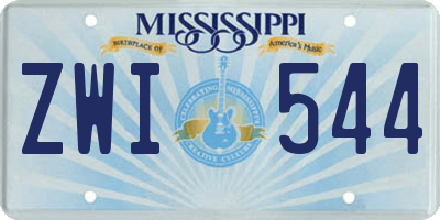 MS license plate ZWI544