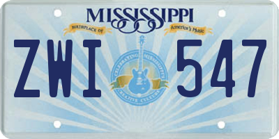 MS license plate ZWI547