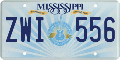 MS license plate ZWI556