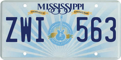 MS license plate ZWI563