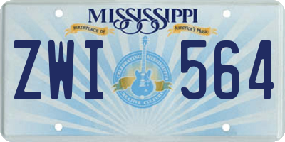 MS license plate ZWI564