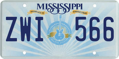 MS license plate ZWI566