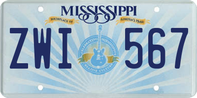 MS license plate ZWI567
