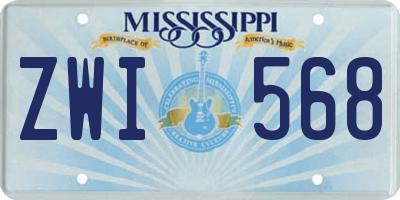 MS license plate ZWI568