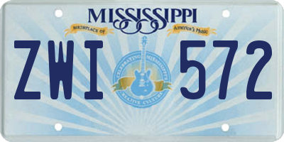MS license plate ZWI572