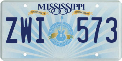 MS license plate ZWI573