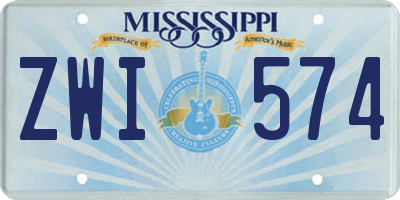 MS license plate ZWI574