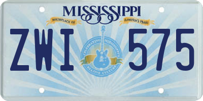 MS license plate ZWI575