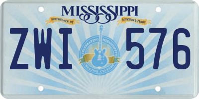 MS license plate ZWI576