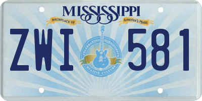 MS license plate ZWI581