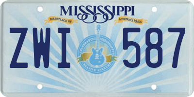 MS license plate ZWI587