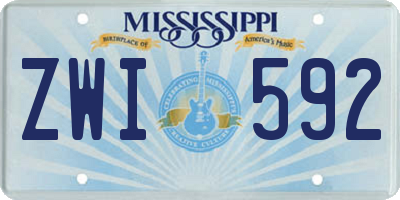 MS license plate ZWI592