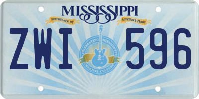 MS license plate ZWI596