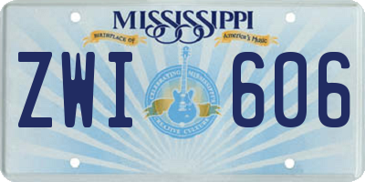MS license plate ZWI606