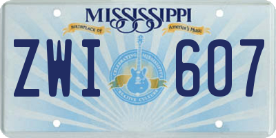 MS license plate ZWI607