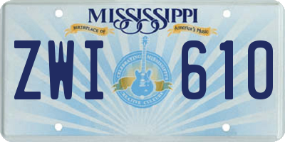 MS license plate ZWI610