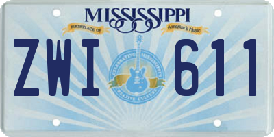 MS license plate ZWI611