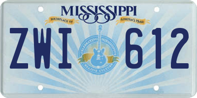 MS license plate ZWI612