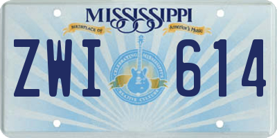MS license plate ZWI614