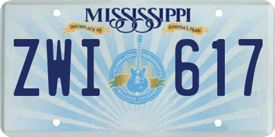 MS license plate ZWI617