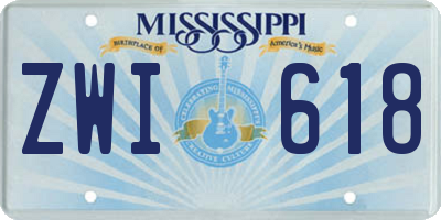 MS license plate ZWI618