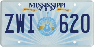 MS license plate ZWI620