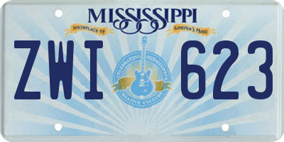 MS license plate ZWI623