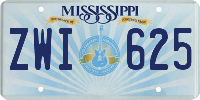 MS license plate ZWI625