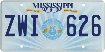 MS license plate ZWI626