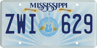 MS license plate ZWI629