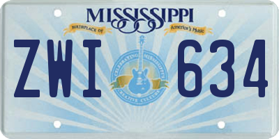 MS license plate ZWI634