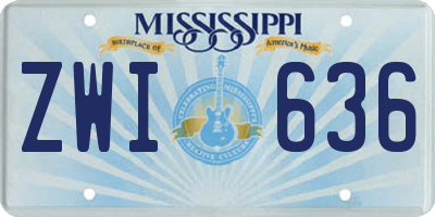 MS license plate ZWI636