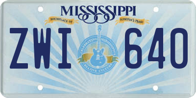 MS license plate ZWI640