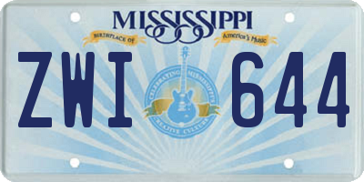 MS license plate ZWI644