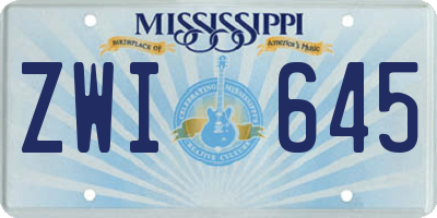 MS license plate ZWI645