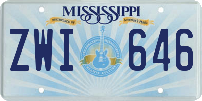 MS license plate ZWI646
