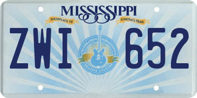 MS license plate ZWI652