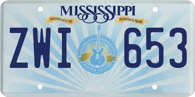 MS license plate ZWI653