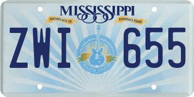 MS license plate ZWI655
