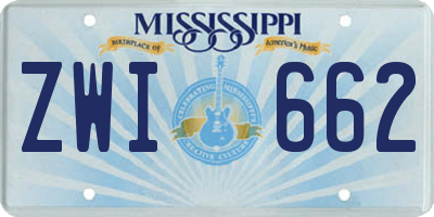 MS license plate ZWI662