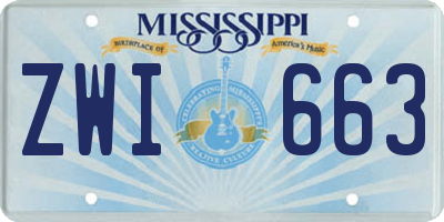 MS license plate ZWI663
