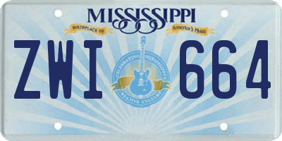 MS license plate ZWI664