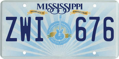 MS license plate ZWI676