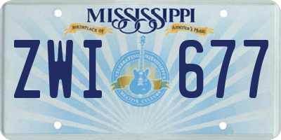 MS license plate ZWI677