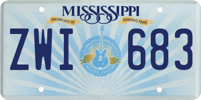 MS license plate ZWI683