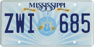 MS license plate ZWI685
