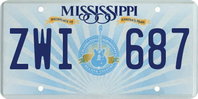 MS license plate ZWI687